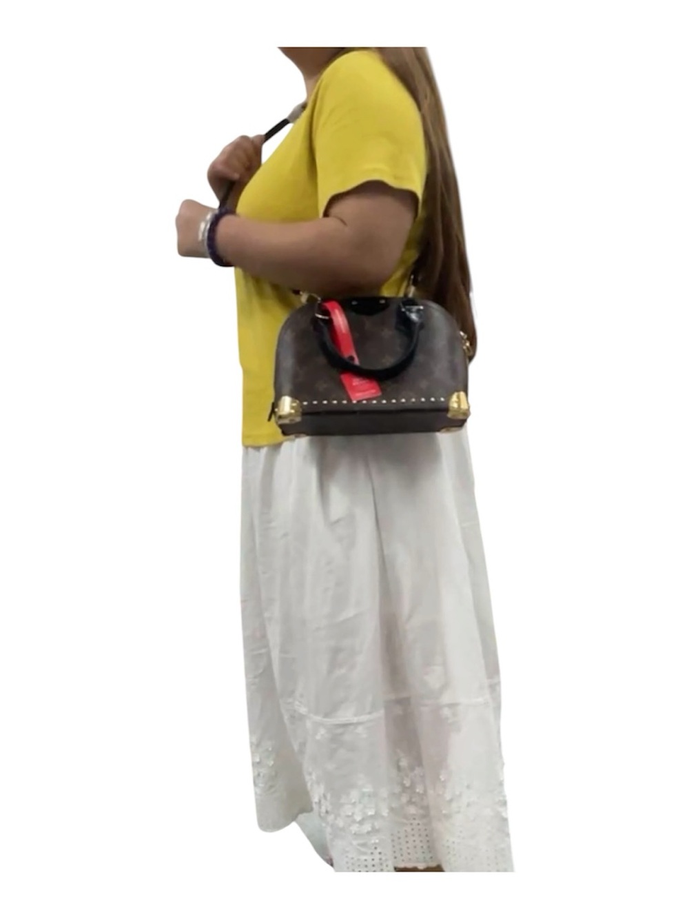 Designer-Inspired Brown Monogram Alma Trunk BB Satchel